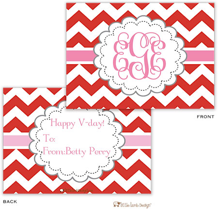 Little Lamb - Valentine's Day Exchange Cards (Chevron)